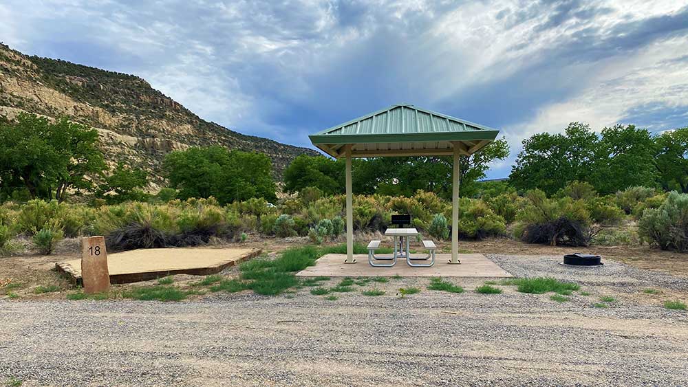 Crusher Hole Campground at Navajo Lakes State Park, New Mexico