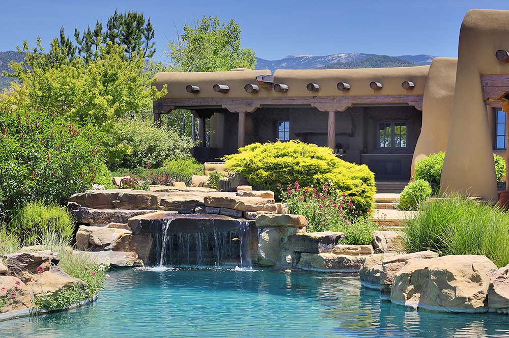 Home with pool in Tesuque, New Mexico.