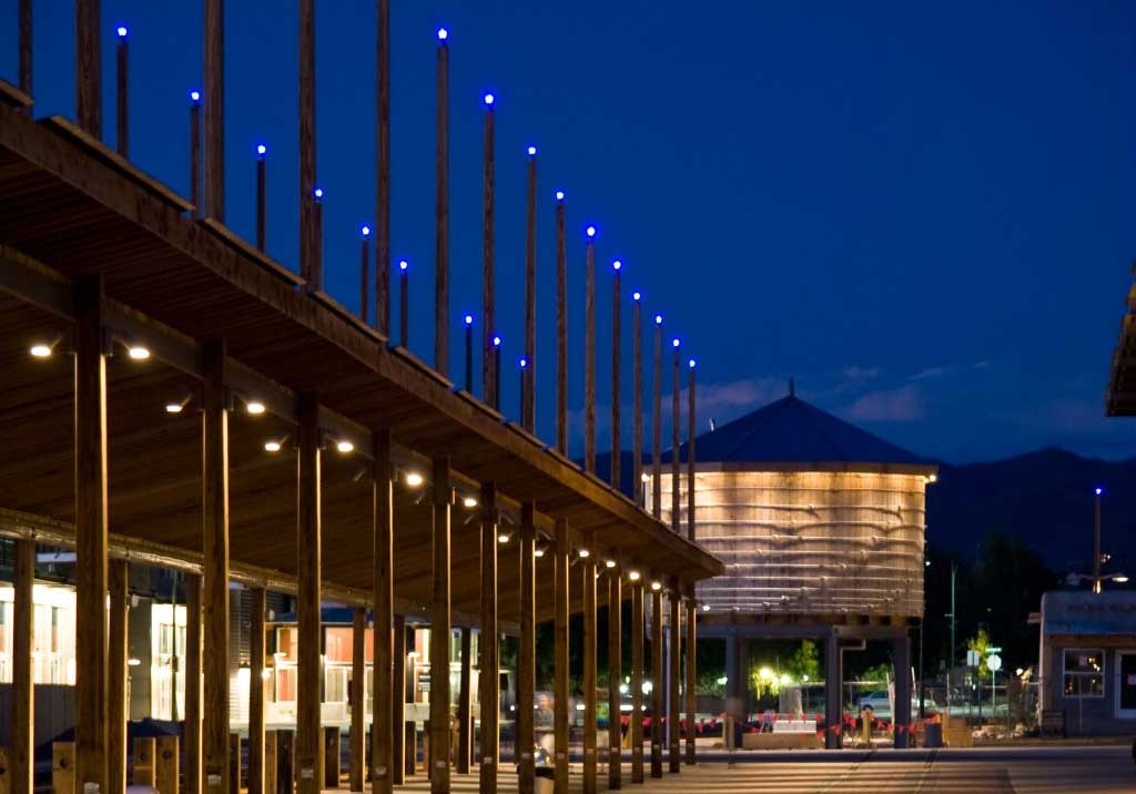 Santa Fe Railyard at night