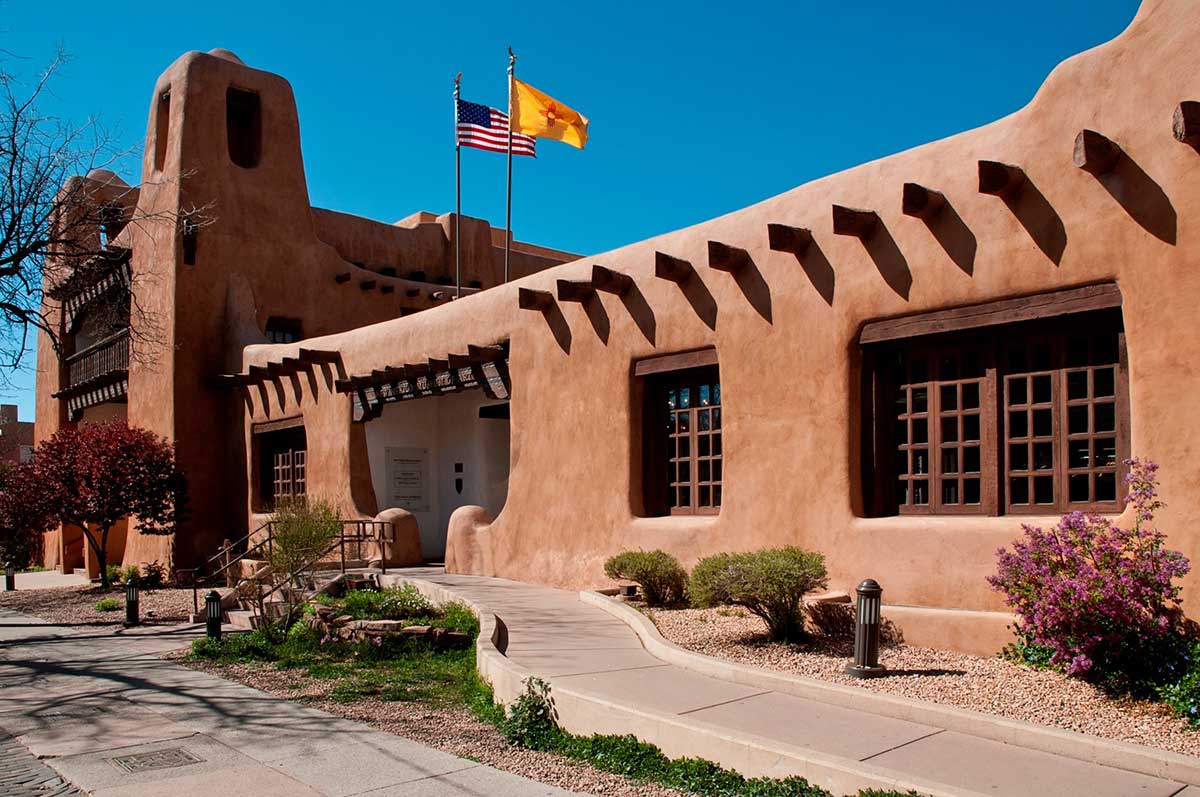 New Mexico Museum of Art on the Plaza, historic 1917 building. Courtesy of NMDCA.