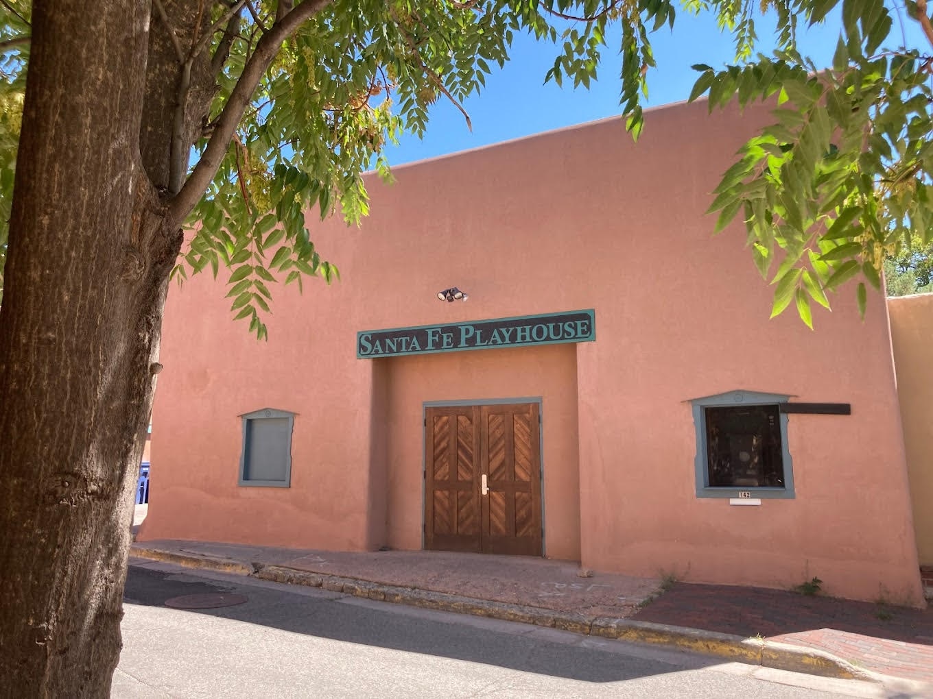 Santa Fe Playhouse exterior of building.